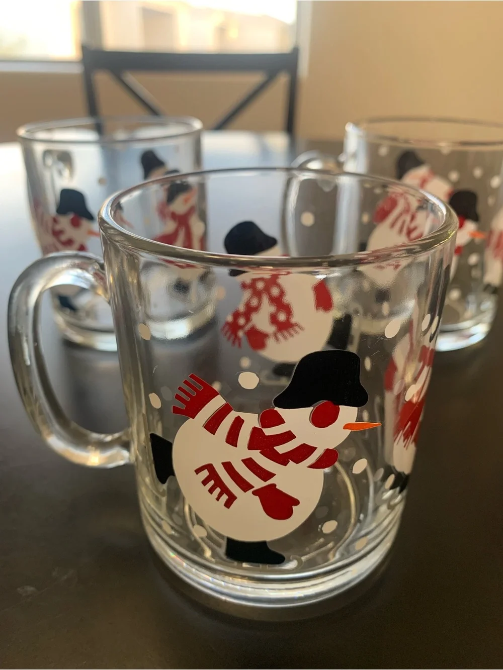Crate&Barrel Christmas Holiday Penguins Mugs by Luminarc. Set of 4